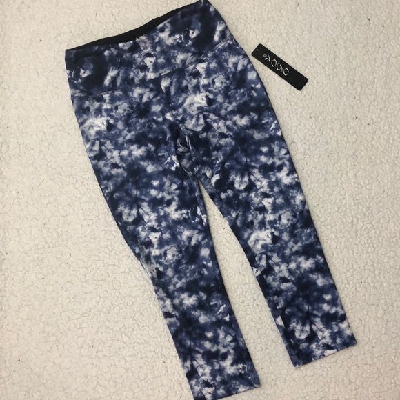 VOGO Athletica Pants - Vogo Blue Tie Dye Crop Legging